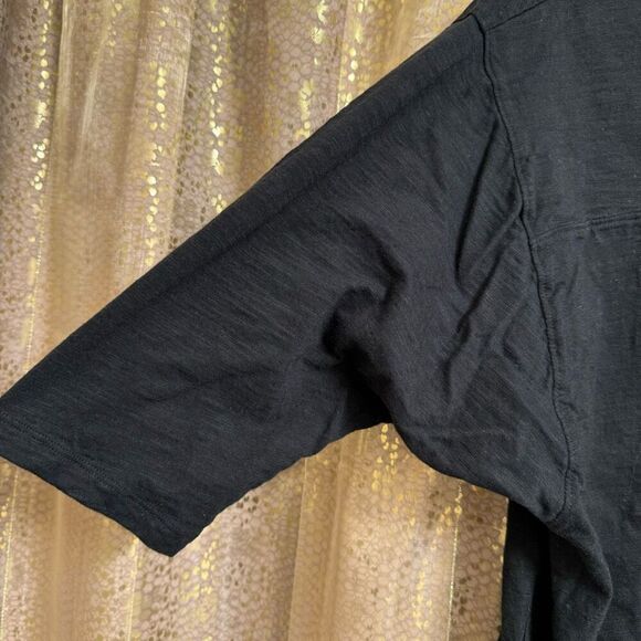 PINK Victorias Secret Black 3/4 Sleeve Watercolor Logo Shirt Small - Picture 6 of 6